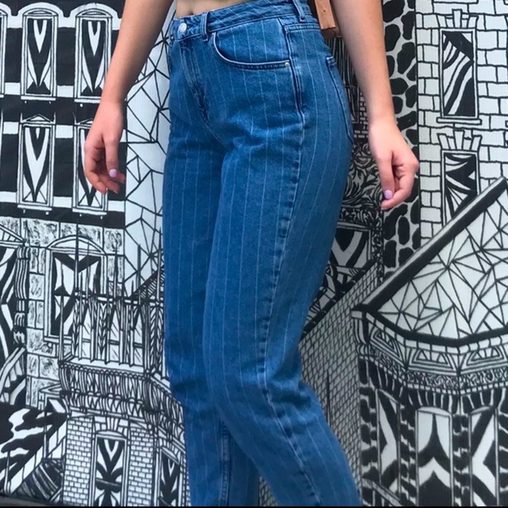 Denim pin stripe jeans